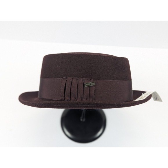 Bailey Jett Pork Pie Burgundy 100% Wool Hat Fedora Mens XL Bollman Company - Picture 4 of 13
